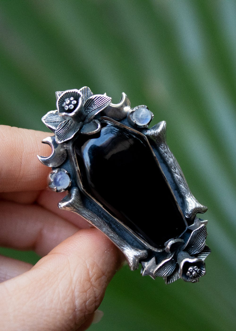 Coffin Black Onyx Ring, AR-6909