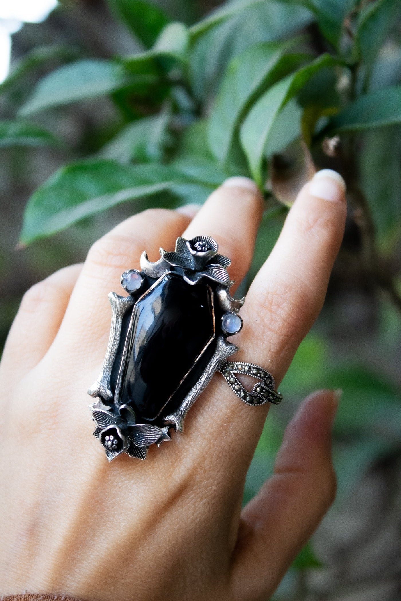 Coffin Black Onyx Ring, AR-6909