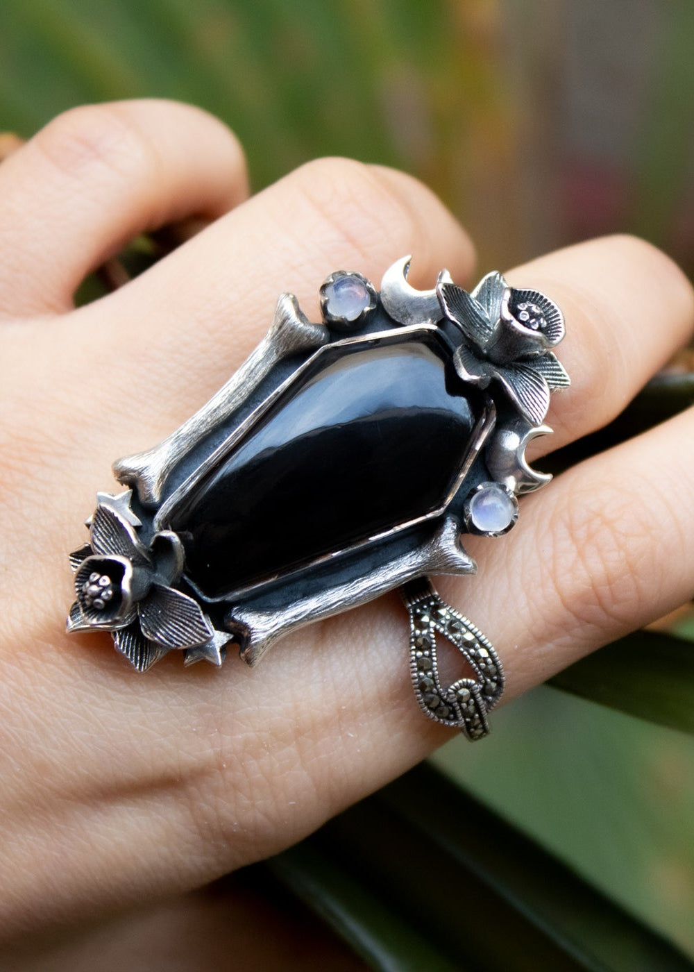 Coffin Black Onyx Ring, AR-6909