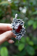 Serpent Garden — Hessonite Garnet Statement Ring, AR- 7750