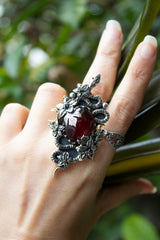 Serpent Garden — Hessonite Garnet Statement Ring, AR- 7750