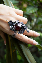 Serpent Garden — Hessonite Garnet Statement Ring, AR- 7750