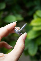 Celestial Petal — Moonstone Crescent Ring, AR-7755