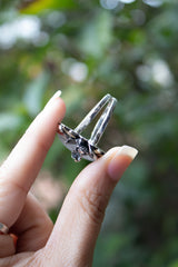 Moon Bloom — Moonstone & Crescent Garden Ring, AR-7751