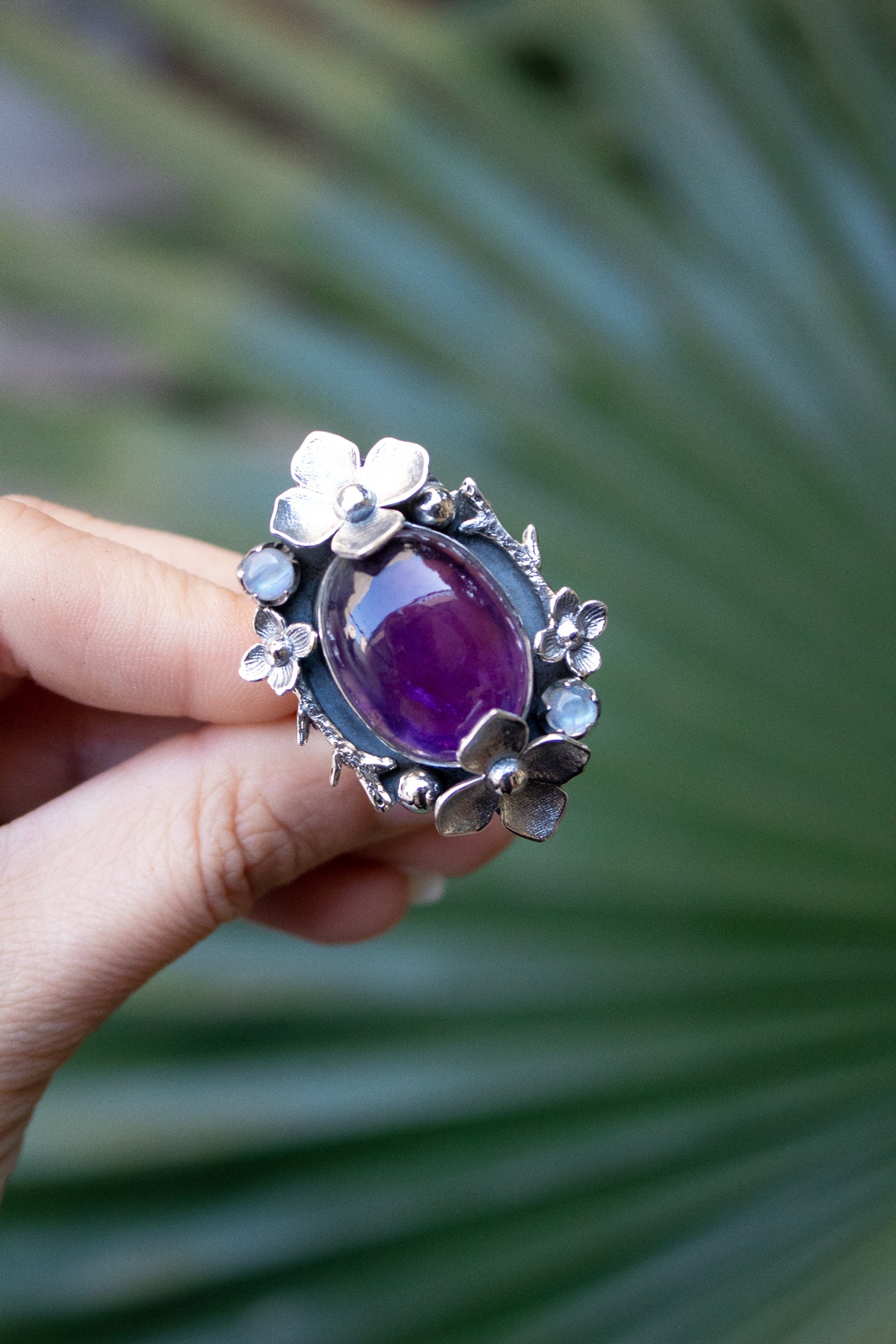 Blooming Amethyst: Everyday Elegance Ring, AR-7304