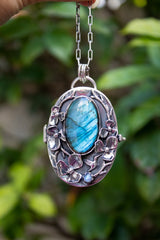 Bloom in Chaos Labradorite Locket Pendant, AP-7756