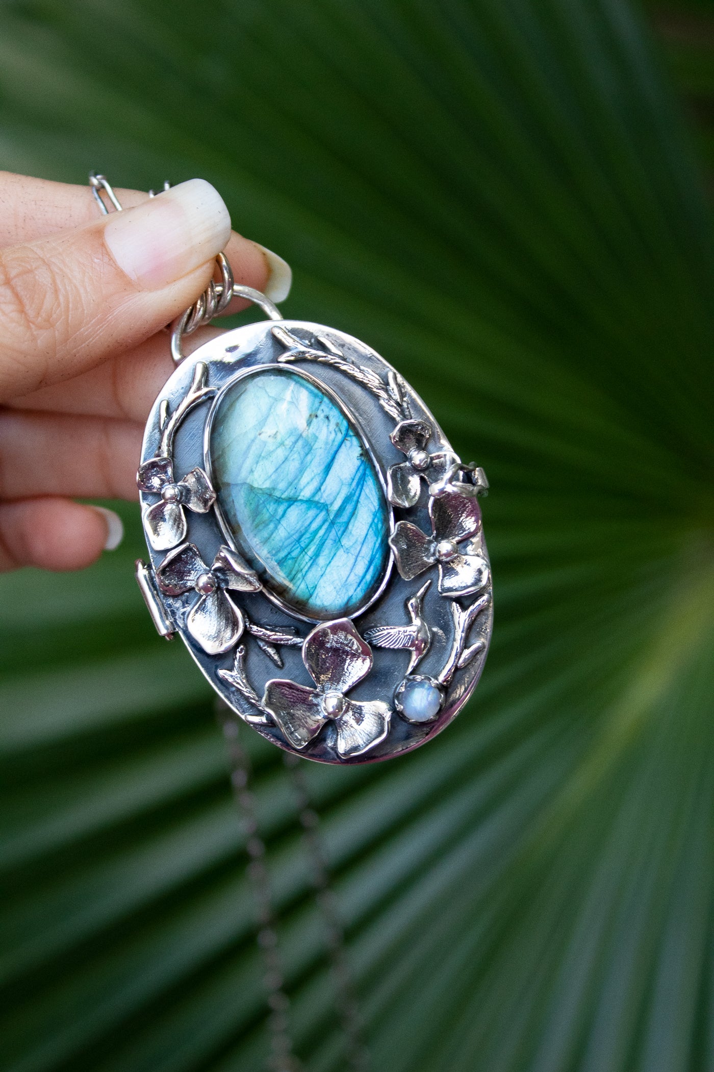 Bloom in Chaos Labradorite Locket Pendant, AP-7756