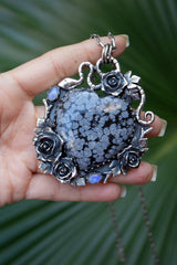 Snowfall Heart Talisman Pendant, AP-7757