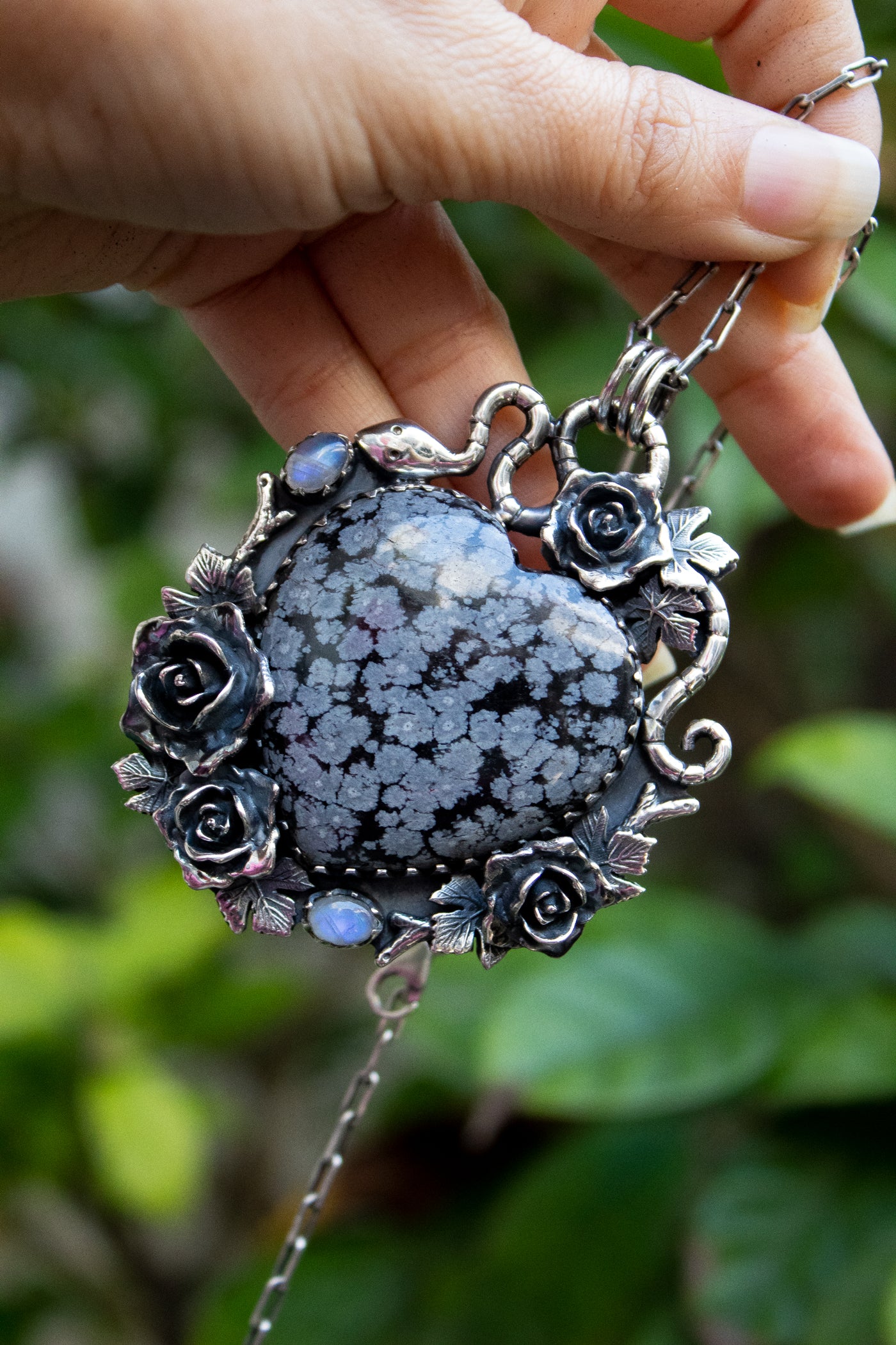 Snowfall Heart Talisman Pendant, AP-7757