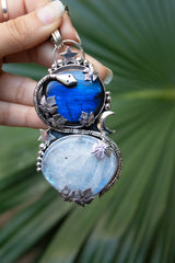 Enchanted Duo: Labradorite & Moonstone Pendant, AP-7303