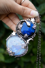 Enchanted Duo: Labradorite & Moonstone Pendant, AP-7303