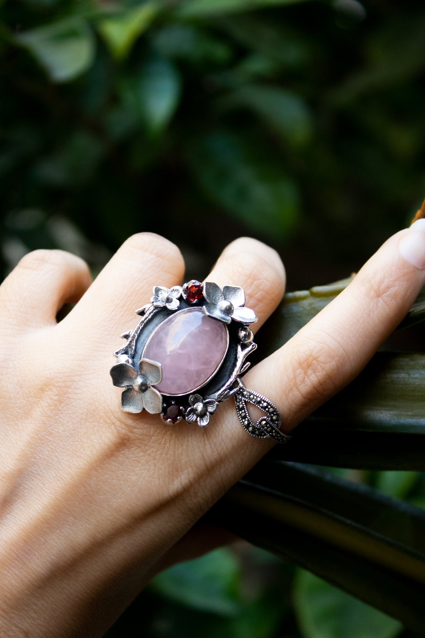 Soft Bloom: Rose Quartz Ring, AR-7309