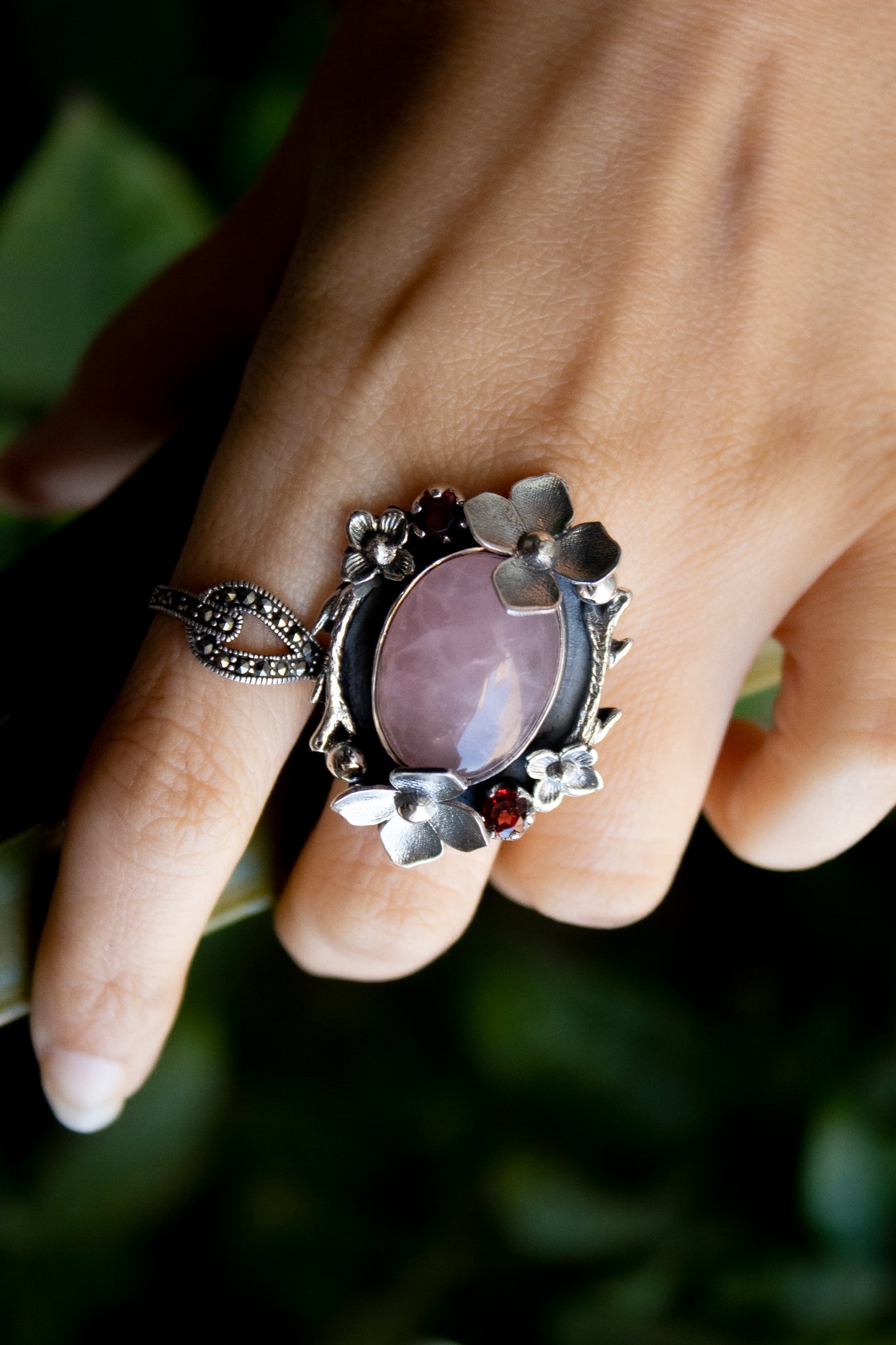 Soft Bloom: Rose Quartz Ring, AR-7309