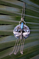 Labradorite & Moonstone Bee Pendant, AP-7310