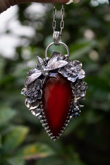 Crimson Bloom: Red Onyx Pendant, AP-7314