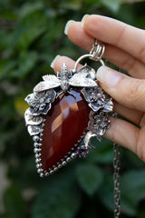 Crimson Bloom: Red Onyx Pendant, AP-7314