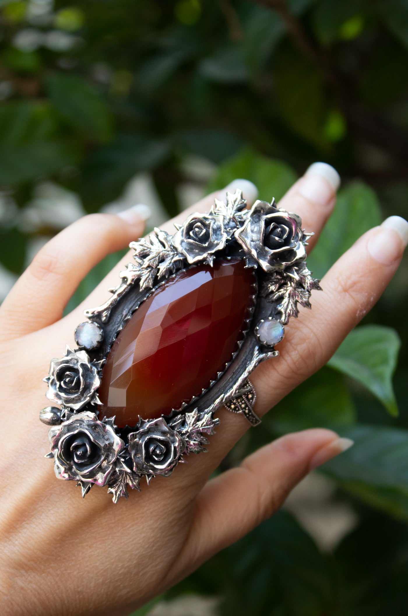 Crimson Rose: Red Onyx Ring, AR-7331