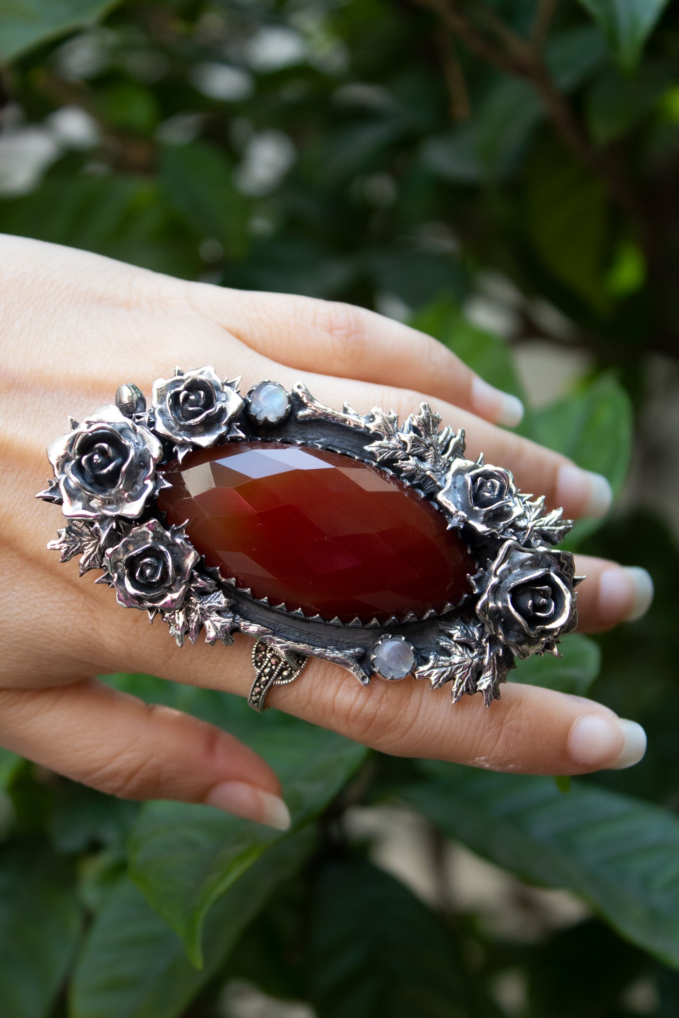 Crimson Rose: Red Onyx Ring, AR-7331