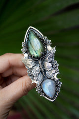 Moonlit Metamorphosis Butterfly Ring, AR-7762