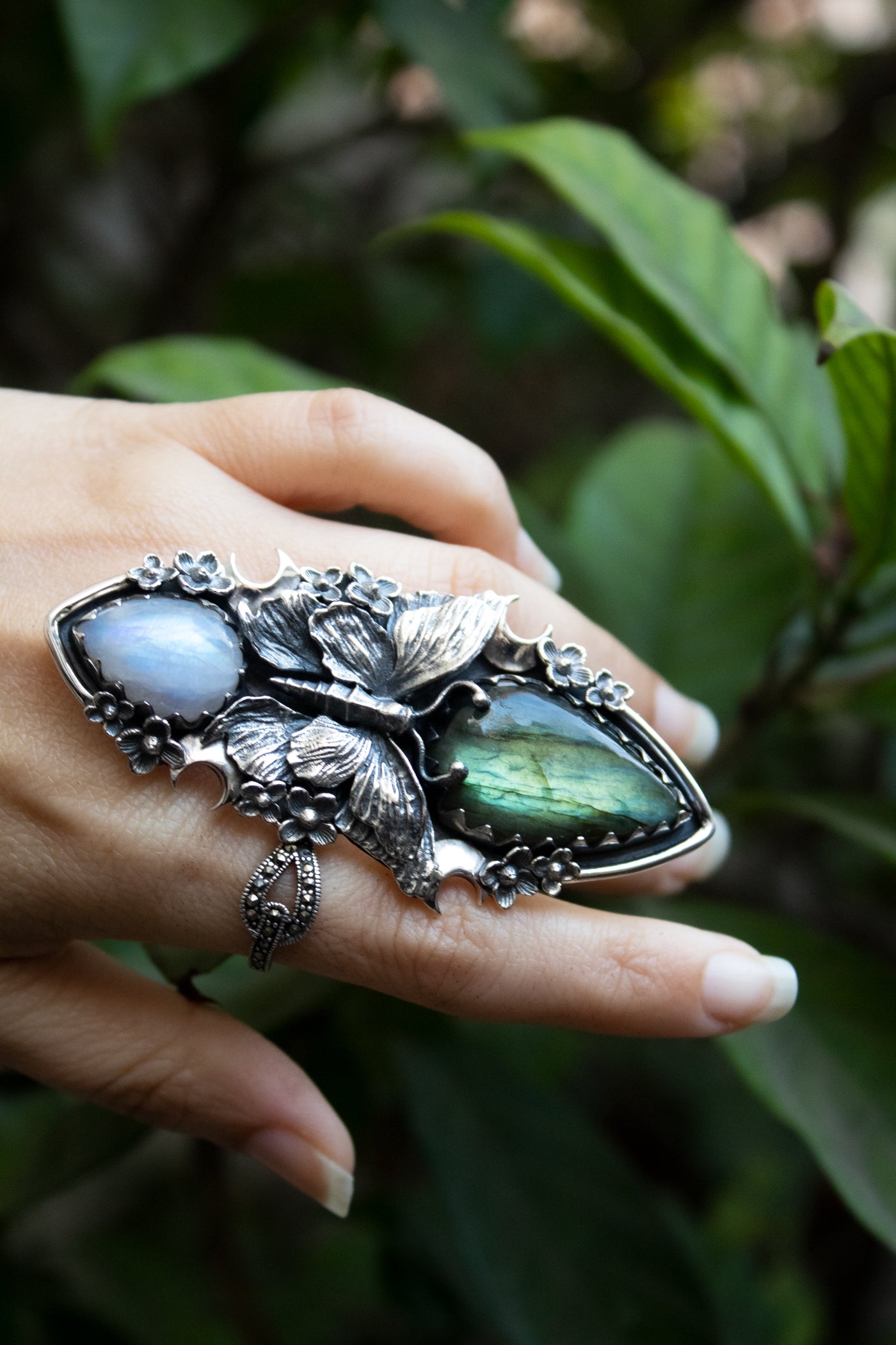 Moonlit Metamorphosis Butterfly Ring, AR-7762
