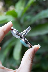 Ocean Moon — Moonstone & Larimar Ring, AR- 7771