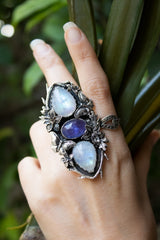 Twilight Dream — Moonstone & Tanzanite Ring, AR- 7772