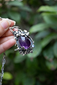 Violet Glow — Amethyst & Moonstone Pendant, AP- 7774