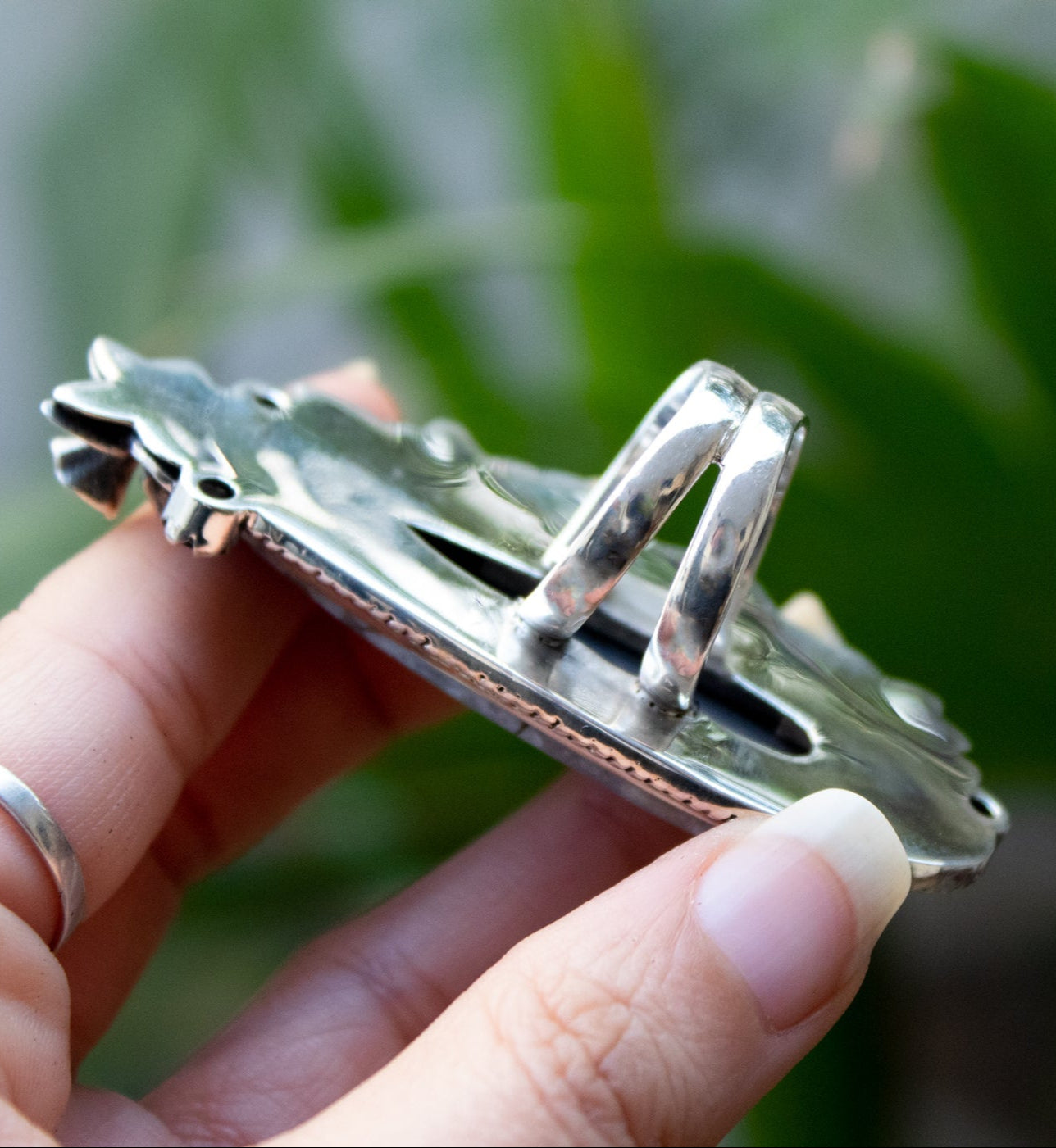 Botswana Beauty: Sterling Silver Ring with Daffodils and Kyanite AR-6935