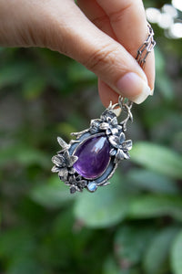Violet Glow — Amethyst & Moonstone Pendant, AP- 7774