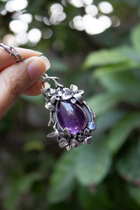 Violet Glow — Amethyst & Moonstone Pendant, AP- 7774