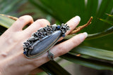 Botswana Beauty: Sterling Silver Ring with Daffodils and Kyanite AR-6935