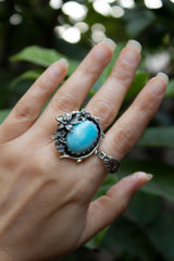 Sea Breeze — Larimar & Moonstone Ring, AR- 7777