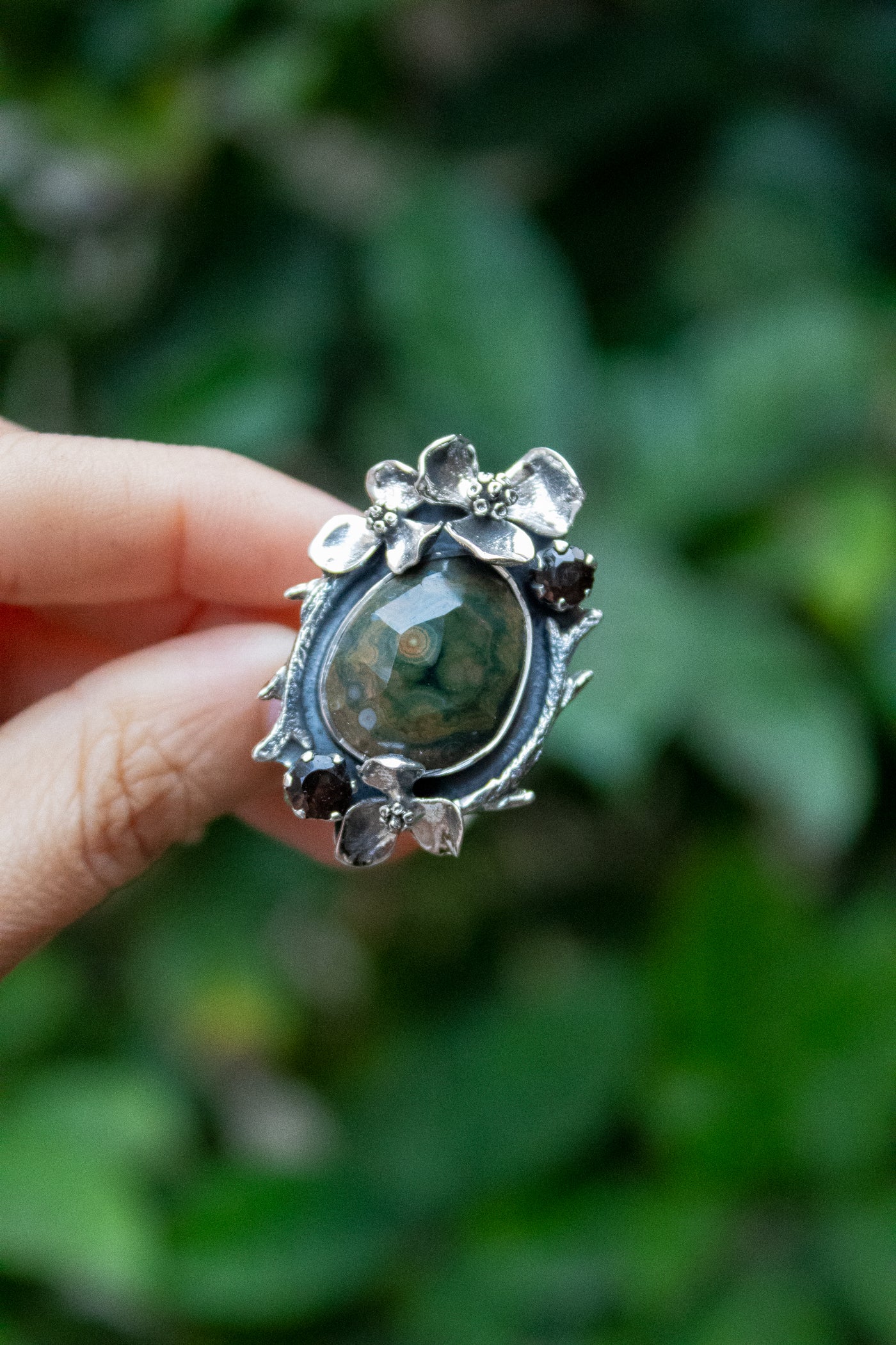 Earthly Bloom: Jasper Ring AR-7343