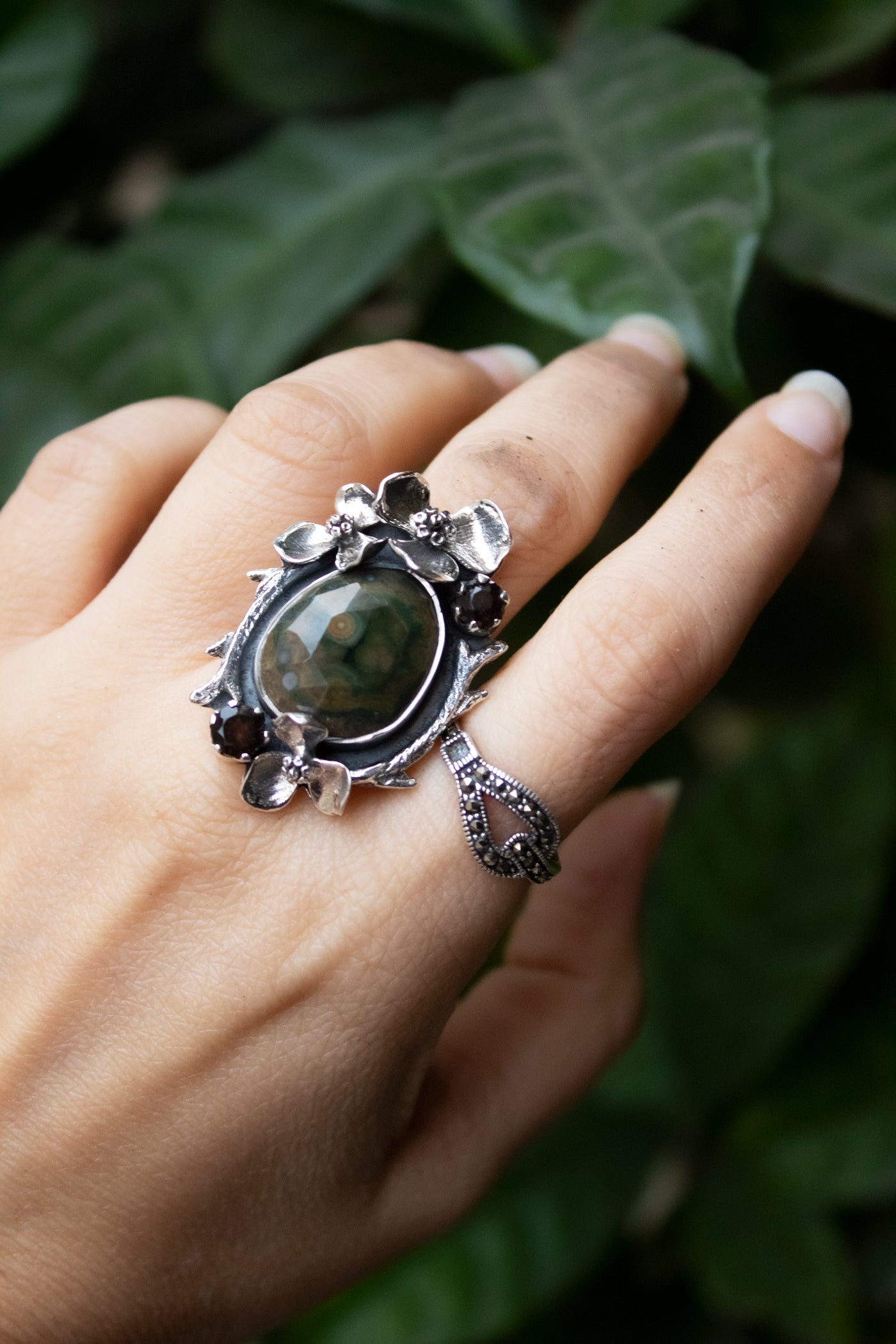 Earthly Bloom: Jasper Ring AR-7343