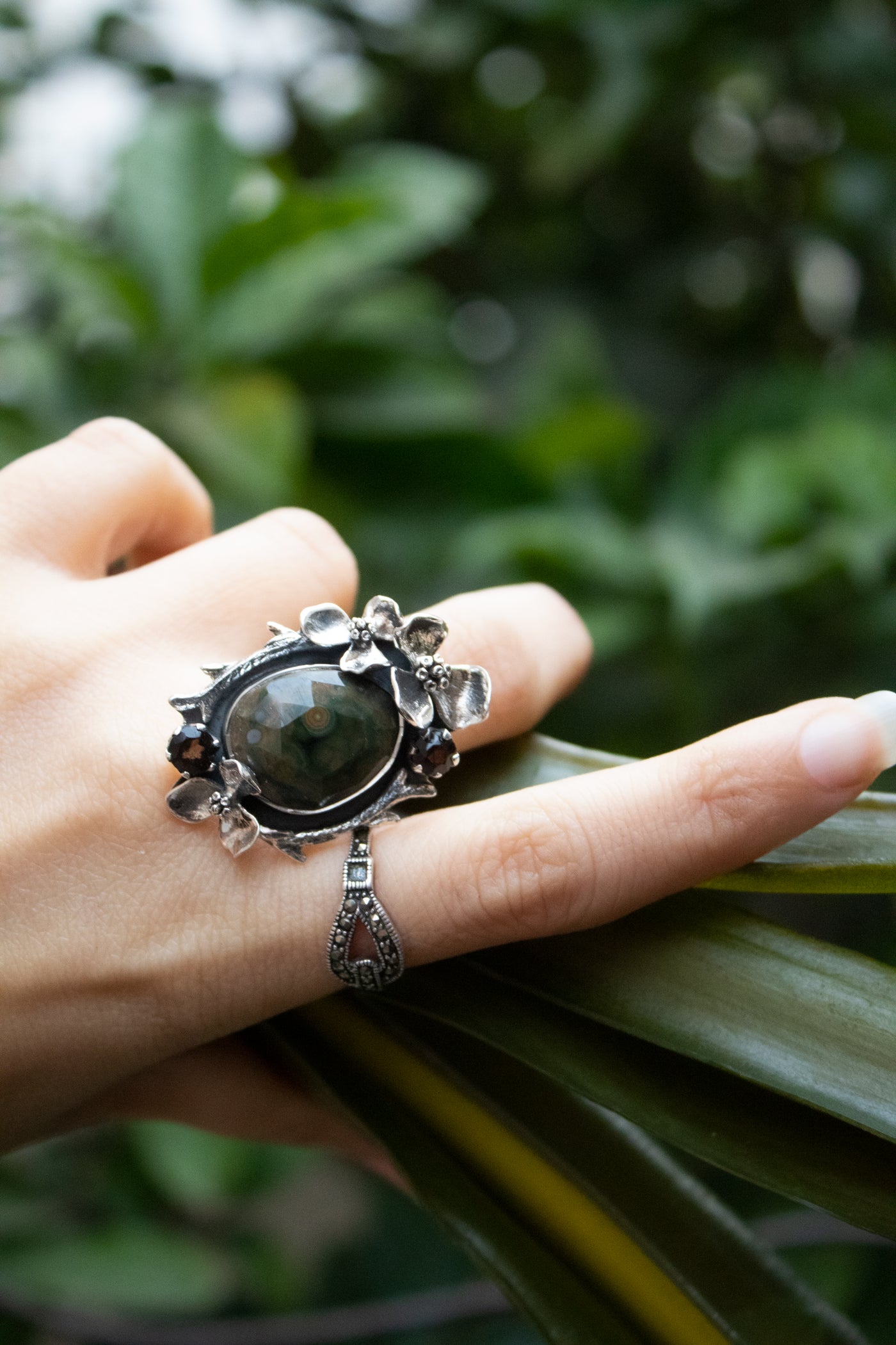 Earthly Bloom: Jasper Ring AR-7343