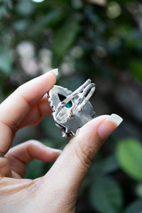 Emerald Harmony — Azurite Malachite & Moonstone Ring, AR- 7780