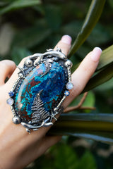 Bague Shattuckite avec thème de la mer, AR-6661