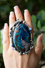 Bague Shattuckite avec thème de la mer, AR-6661