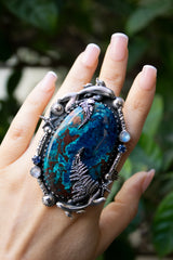 Bague Shattuckite avec thème de la mer, AR-6661