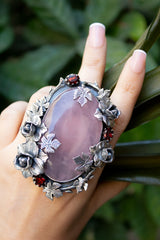 Blossoming Grace – Rose Quartz Ring, AR-7351