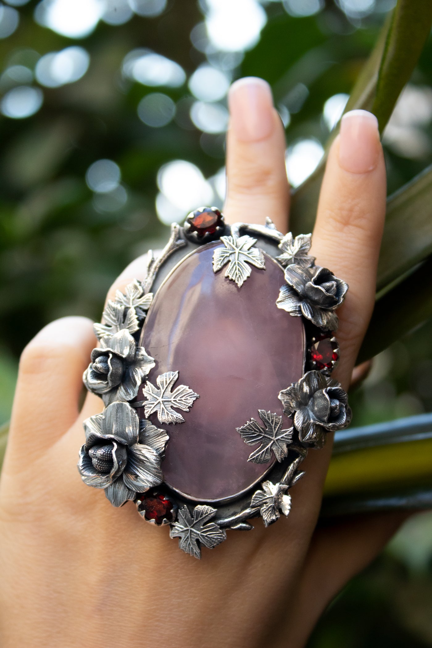 Blossoming Grace – Rose Quartz Ring, AR-7351