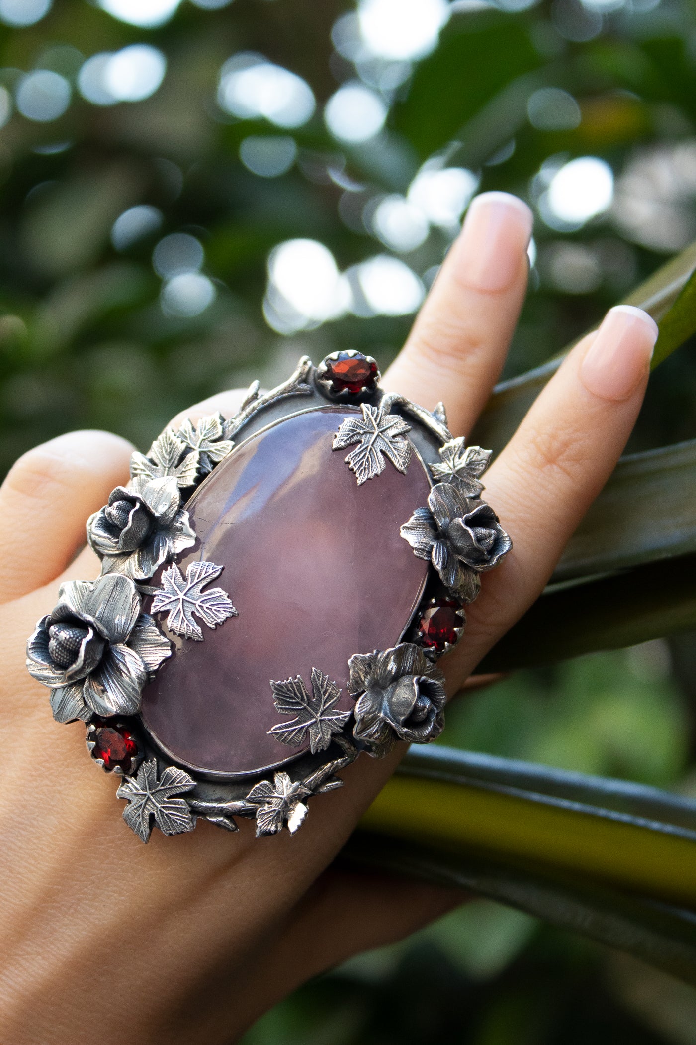 Blossoming Grace – Rose Quartz Ring, AR-7351