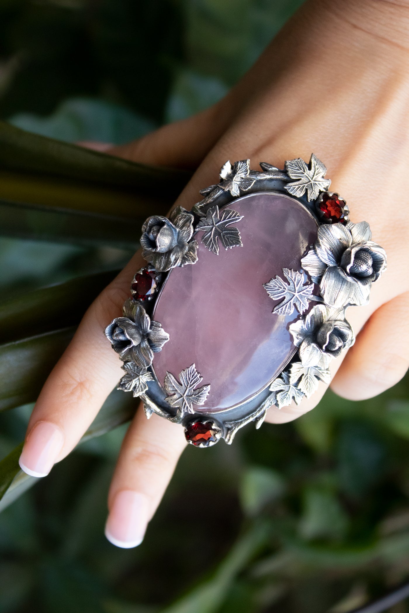 Blossoming Grace – Rose Quartz Ring, AR-7351