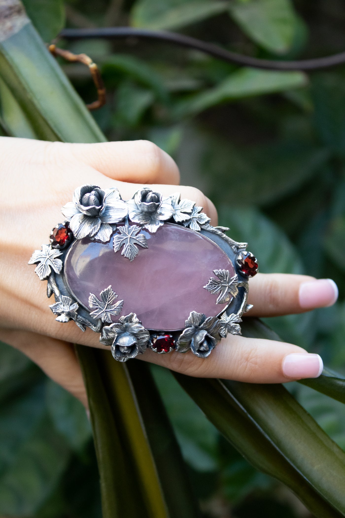 Blossoming Grace – Rose Quartz Ring, AR-7351