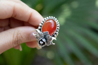 Natural Carnelian Gemstone Ring, AR-7021