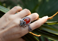 Natural Carnelian Gemstone Ring, AR-7021