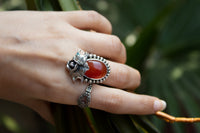 Natural Carnelian Gemstone Ring, AR-7021