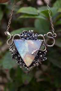 Serpentine Bloom — Moonstone Pendant, AR- 7788