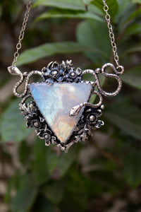 Serpentine Bloom — Moonstone Pendant, AR- 7788