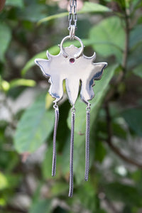 Ethereal Flutter: Opal & Pink Tourmaline Pendant, AP-7806
